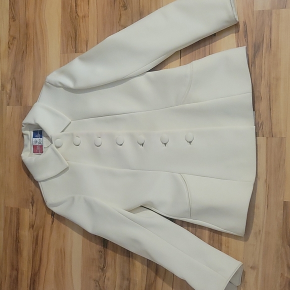 Vintage 60s 70s Lilli Ann Knit Cream Suit M - Picture 6 of 14